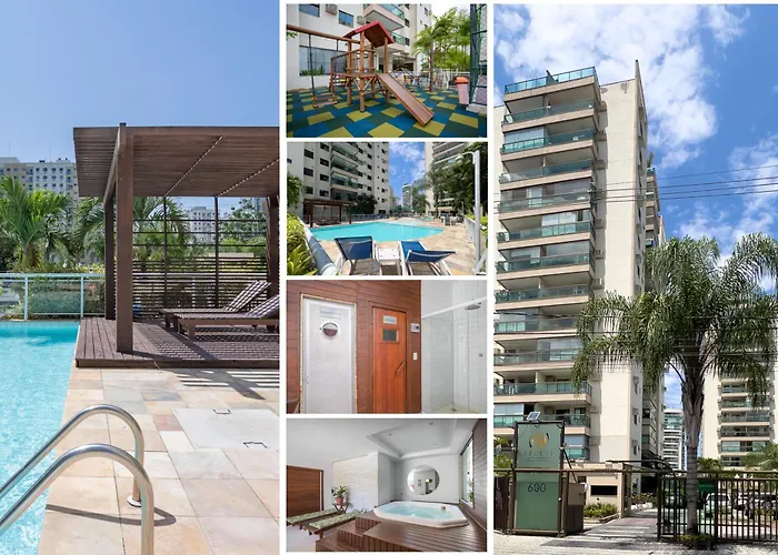 BARRA OLÍMPICO, FARMASI ARENA, ROCK IN RIO, PARQUE OLÍMPICO A PÉ, RIO CENTRO, 2 QUARTOS com ESTACIONAMENTO, PORTARIA 24h, PISCINA, Sauna e Parquinho Infantil - Ar Condicionado SALA E QUARTOS, TV com STREAMING, Wi-Fi 500 Mbps Rio de Janeiro
